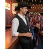 COOFANDY Men’s Western Vest Suede Cowboy Vest Casual Slim Fit Waistcoat | Western Outfit,Cowboy Attire,2 Pockets,Button Closure,Lining,Soft,Wedding,Costume Party,Halloween,Cosplay,Pirate,Country Vest(Black)