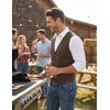 COOFANDY Men’s Western Vest Suede Cowboy Vest Casual Slim Fit Waistcoat | Western Outfit,Cowboy Attire,2 Pockets,Button Closure,Lining,Soft,Wedding,Costume Party,Halloween,Cosplay,Pirate,Country Vest(01_coffe)