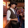 COOFANDY Men’s Western Vest Suede Cowboy Vest Casual Slim Fit Waistcoat | Western Outfit,Cowboy Attire,2 Pockets,Button Closure,Lining,Soft,Wedding,Costume Party,Halloween,Cosplay,Pirate,Country Vest(01_coffe)