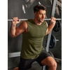COOFANDY Mens Workout Tank Tops Cotton 3 Pack Soft Gym Muscle Shirt Sleeveless Classic T Shirts(Army Green)