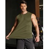 COOFANDY Mens Workout Tank Tops Cotton 3 Pack Soft Gym Muscle Shirt Sleeveless Classic T Shirts(Army Green)
