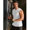 COOFANDY Mens Workout Tank Tops Cotton 3 Pack Soft Gym Muscle Shirt Sleeveless Classic T Shirts(White)