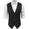 COOFANDY Men’s Western Vest Suede Cowboy Vest Casual Slim Fit Waistcoat | Western Outfit,Cowboy Attire,2 Pockets,Button Closure,Lining,Soft,Wedding,Costume Party,Halloween,Cosplay,Pirate,Country Vest(Black)