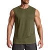 COOFANDY Mens Workout Tank Tops Cotton 3 Pack Soft Gym Muscle Shirt Sleeveless Classic T Shirts(Army Green)