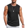 COOFANDY Mens Workout Tank Tops Cotton 3 Pack Soft Gym Muscle Shirt Sleeveless Classic T Shirts(Black)
