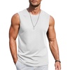 COOFANDY Mens Workout Tank Tops Cotton 3 Pack Soft Gym Muscle Shirt Sleeveless Classic T Shirts(White)