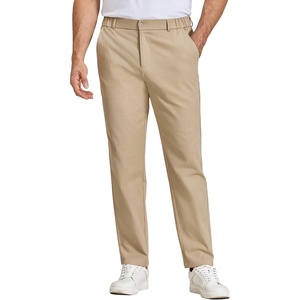 COOFANDY Mens Casual Chinos Pants Relaxed Fit Elastic Waist Khaki Trousers Stretch Dress Slacks with Pockets(A-khaki)