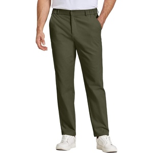 COOFANDY Mens Casual Chinos Pants Relaxed Fit Elastic Waist Khaki Trousers Stretch Dress Slacks with Pockets(Army Green)