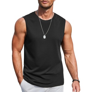COOFANDY Mens Workout Tank Tops Cotton 3 Pack Soft Gym Muscle Shirt Sleeveless Classic T Shirts(Black)