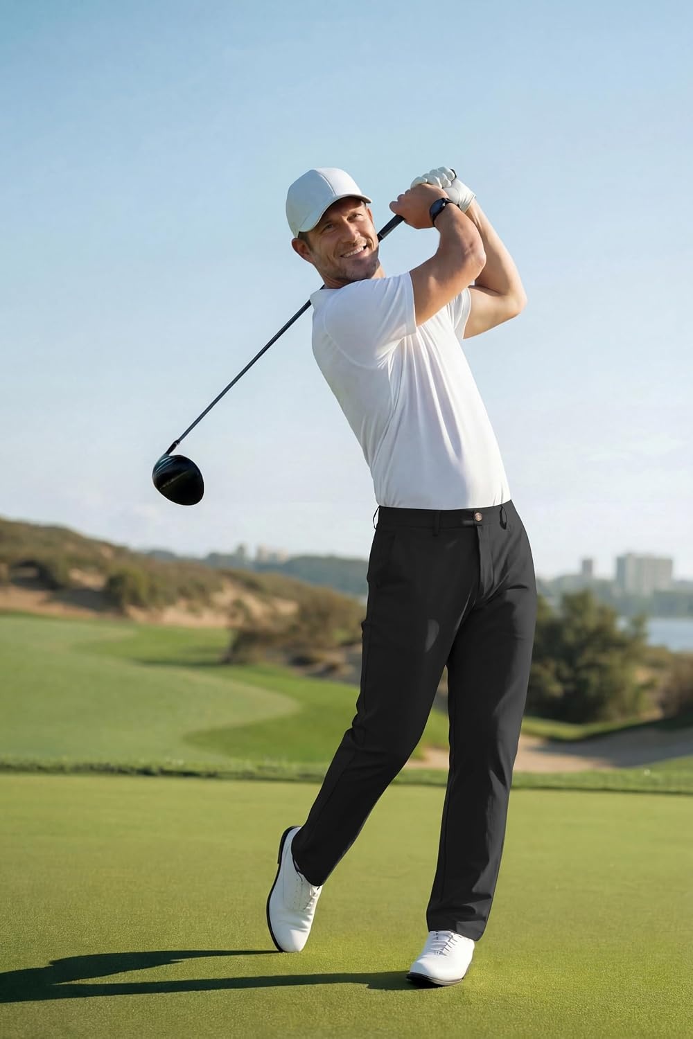 image:imageCOOFANDY Mens Golf Pants ClassicFit 303234 Work Dress TrousersBlack
