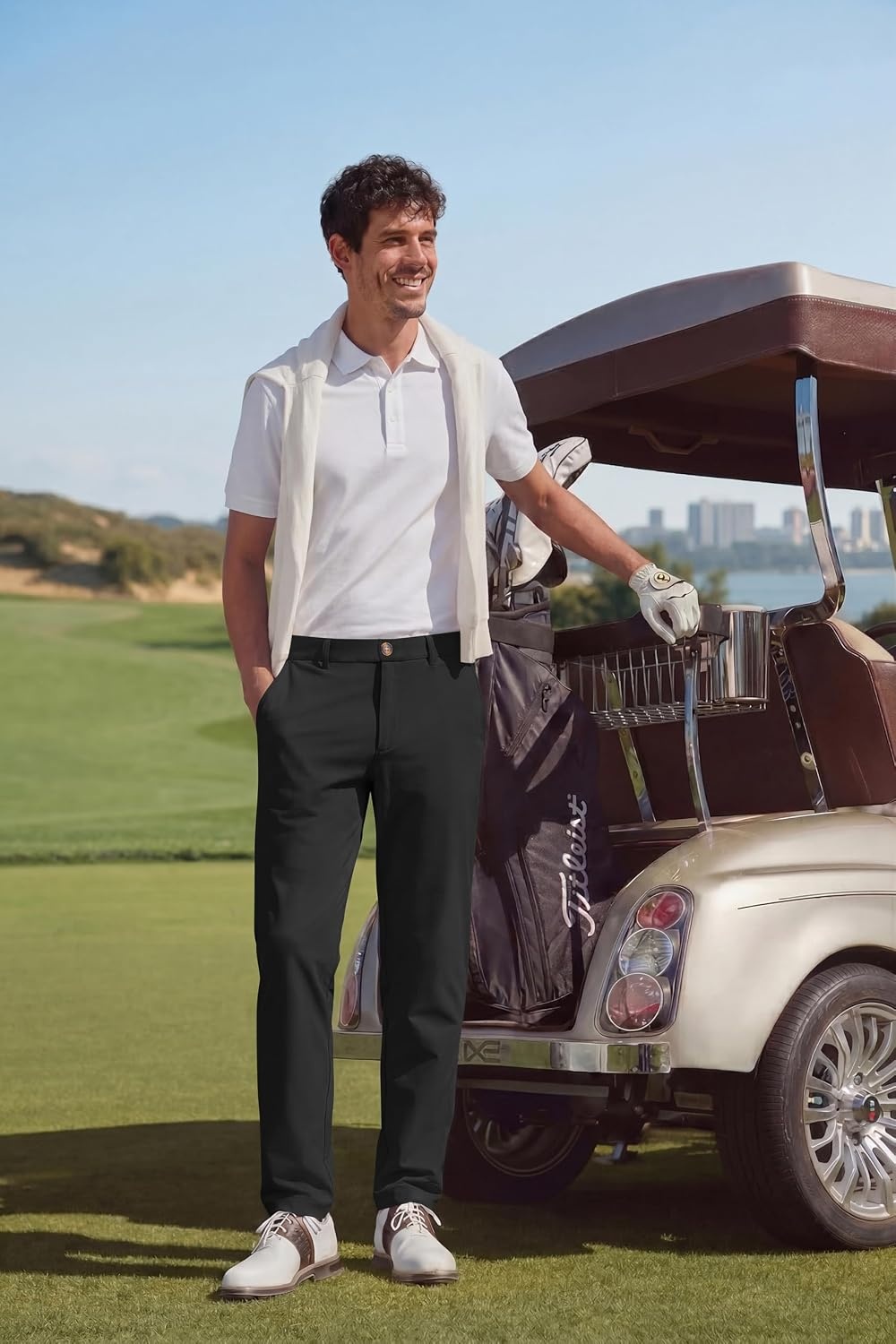 image:imageCOOFANDY Mens Golf Pants ClassicFit 303234 Work Dress TrousersBlack