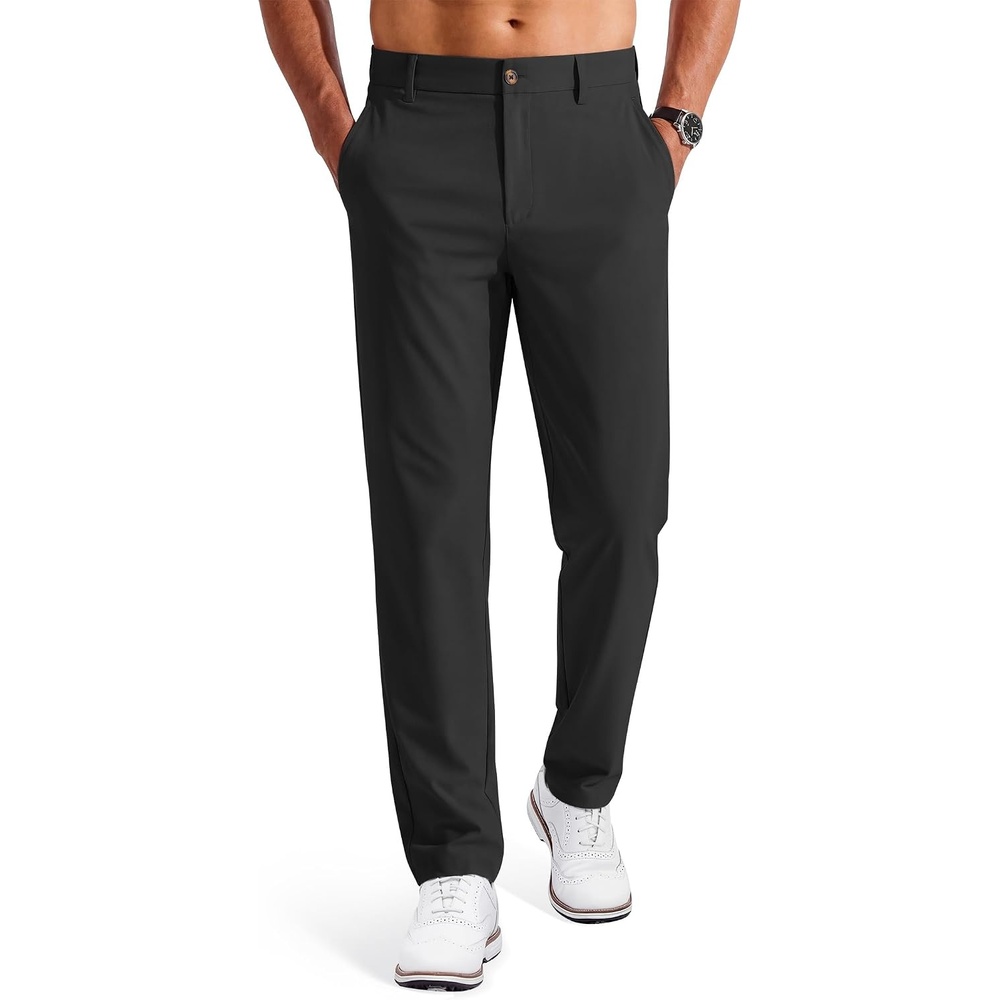 image:imageCOOFANDY Mens Golf Pants ClassicFit 303234 Work Dress TrousersBlack