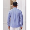 COOFANDY Men Plaid Dress Shirts Long Sleeve Button Down Shirts Cotton Shirt(Blue Black Plaid)
