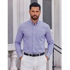 COOFANDY Men Plaid Dress Shirts Long Sleeve Button Down Shirts Cotton Shirt(Blue Purple Plaid)