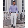 COOFANDY Men Plaid Dress Shirts Long Sleeve Button Down Shirts Cotton Shirt(Blue Purple Plaid)