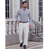 COOFANDY Men Plaid Dress Shirts Long Sleeve Button Down Shirts Cotton Shirt(Grey Plaid)