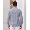 COOFANDY Men Plaid Dress Shirts Long Sleeve Button Down Shirts Cotton Shirt(Grey Plaid)