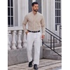 COOFANDY Men Plaid Dress Shirts Long Sleeve Button Down Shirts Cotton Shirt(Khaki Plaid)