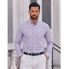 COOFANDY Men Plaid Dress Shirts Long Sleeve Button Down Shirts Cotton Shirt(Light Purple Plaid)