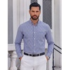 COOFANDY Men Plaid Dress Shirts Long Sleeve Button Down Shirts Cotton Shirt(Sky Blue White Plaid)
