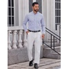 COOFANDY Men Plaid Dress Shirts Long Sleeve Button Down Shirts Cotton Shirt(White Blue Plaid)