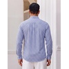 COOFANDY Men Plaid Dress Shirts Long Sleeve Button Down Shirts Cotton Shirt(White Deep Blue Plaid)