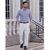 COOFANDY Men Plaid Dress Shirts Long Sleeve Button Down Shirts Cotton Shirt(White Deep Blue Plaid)
