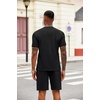 COOFANDY Men’s 2 Piece Set Short Sleeve Polo Shirt and Shorts Summer Suits(01-black)
