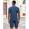 COOFANDY Men’s 2 Piece Set Short Sleeve Polo Shirt and Shorts Summer Suits(Blue)