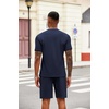 COOFANDY Men’s 2 Piece Set Short Sleeve Polo Shirt and Shorts Summer Suits(Navy Blue)
