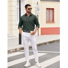 COOFANDY Mens Dress Shirts Untucked Long Sleeve Button Down Denim Shirt Stretch Business Casual Shirts(Deep Green)