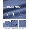 COOFANDY Mens Dress Shirts Untucked Long Sleeve Button Down Denim Shirt Stretch Business Casual Shirts(Navy Blue)