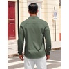 COOFANDY Mens Dress Shirts Untucked Long Sleeve Button Down Denim Shirt Stretch Business Casual Shirts(Olive Green)