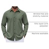 COOFANDY Mens Dress Shirts Untucked Long Sleeve Button Down Denim Shirt Stretch Business Casual Shirts(Olive Green)