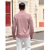 COOFANDY Mens Dress Shirts Untucked Long Sleeve Button Down Denim Shirt Stretch Business Casual Shirts(Pink)