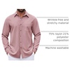 COOFANDY Mens Dress Shirts Untucked Long Sleeve Button Down Denim Shirt Stretch Business Casual Shirts(Pink)