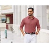 COOFANDY Mens Dress Shirts Untucked Long Sleeve Button Down Denim Shirt Stretch Business Casual Shirts(Rosy Red)