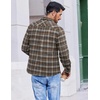 COOFANDY Mens Flannel Shirts Long Sleeve Casual Plaid Button Down Shirt Cotton Shirt Cowboy Work Shirts with Pockets(Blue-brown)
