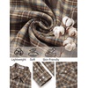 COOFANDY Mens Flannel Shirts Long Sleeve Casual Plaid Button Down Shirt Cotton Shirt Cowboy Work Shirts with Pockets(Blue-brown)