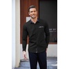COOFANDY Men’s Long Sleeve Dress Shirt Plaid Collar Casual Button Down Shirts(Black/Navy Blue)