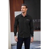COOFANDY Men’s Long Sleeve Dress Shirt Plaid Collar Casual Button Down Shirts(Black/Navy Blue)