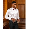 COOFANDY Mens Silk Satin Dress Shirts Long Sleeve Shiny Button Down Shirt(White)