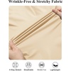 COOFANDY Mens Stretch Dress Shirts Muscle Fit Wrinkle Free Long Sleeve Button Down Shirt Business Casual Shirts(Light Khaki)