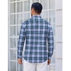 COOFANDY Men’s Wrinkle Free Plaid Dress Shirt Long Sleeve Button Down Shirt(01-blue Green Plaid)