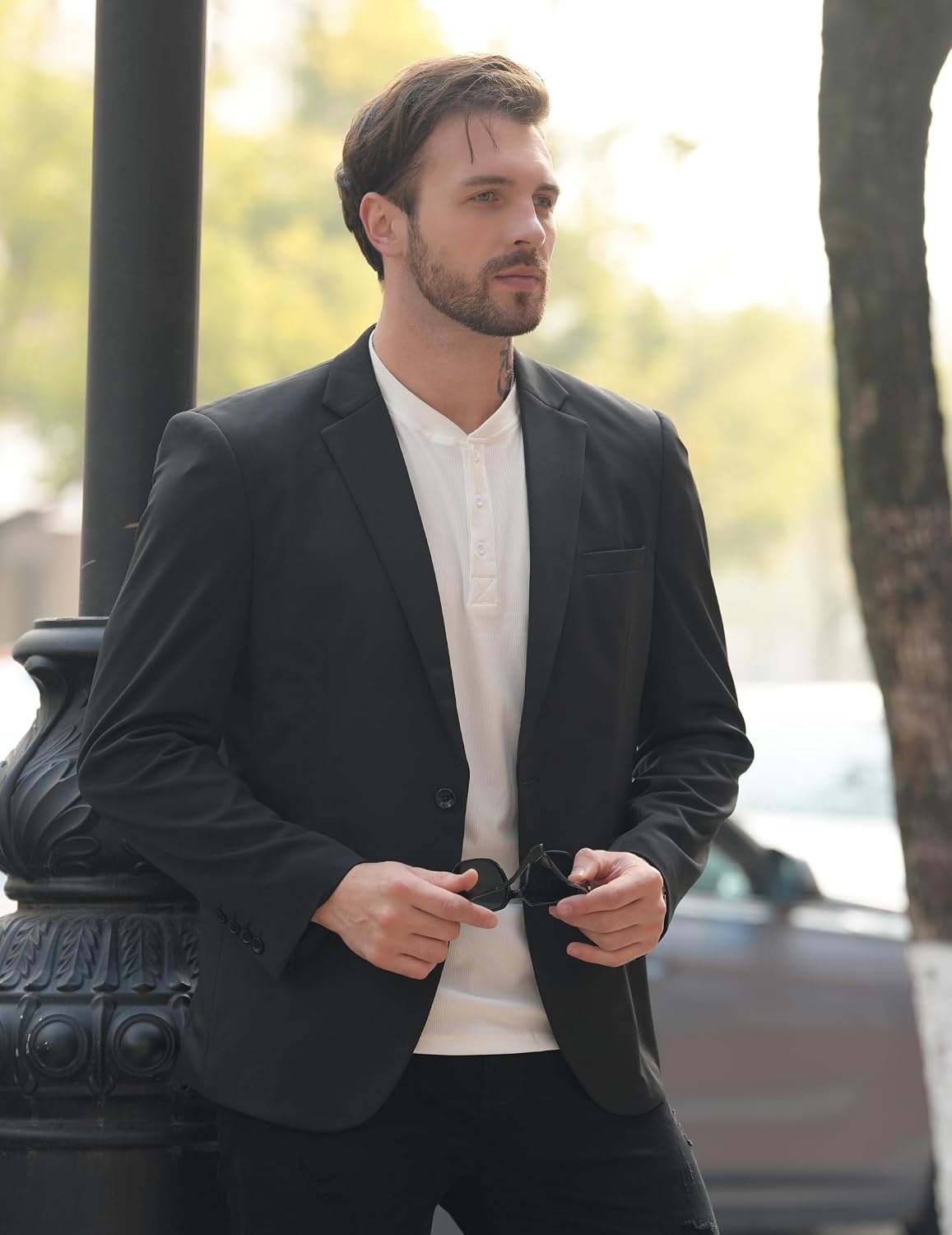 image:imageCOOFANDY Men Blazer Jacket Lightweight Knit Sport Coats Casual Suit JacketsBlack