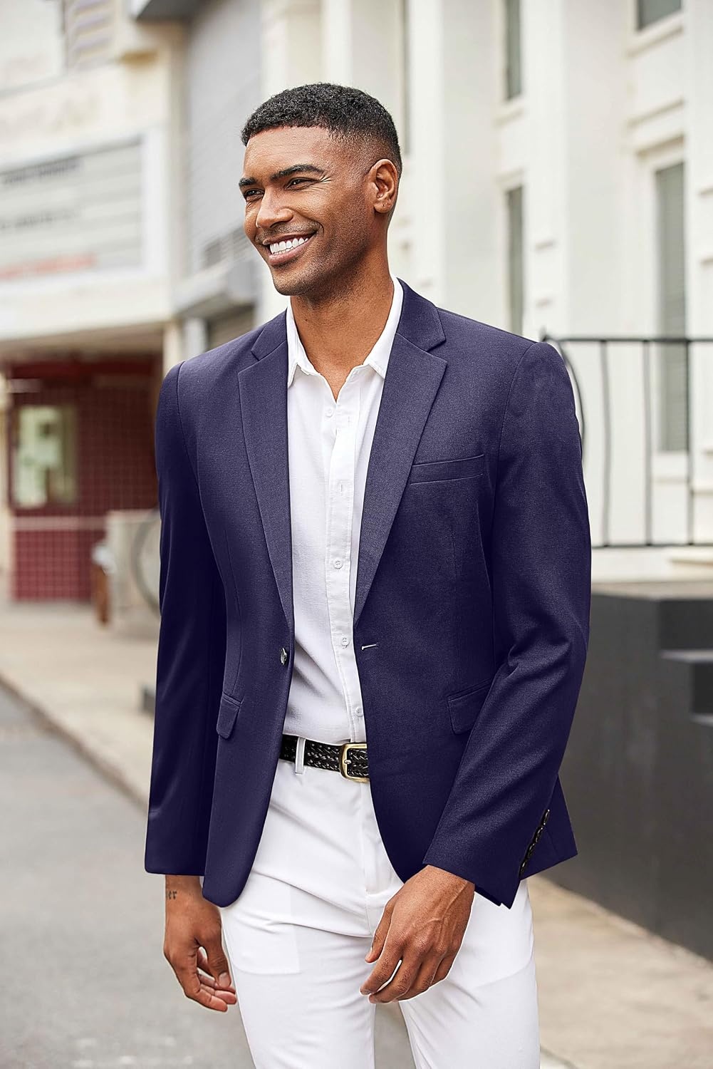image:imageCOOFANDY Men Blazer Jacket Lightweight Knit Sport Coats Casual Suit JacketsNavy Blue