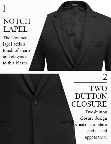 image:imageCOOFANDY Mens Casual Blazer Slim Fit Two Button Knit Sport CoatBlack