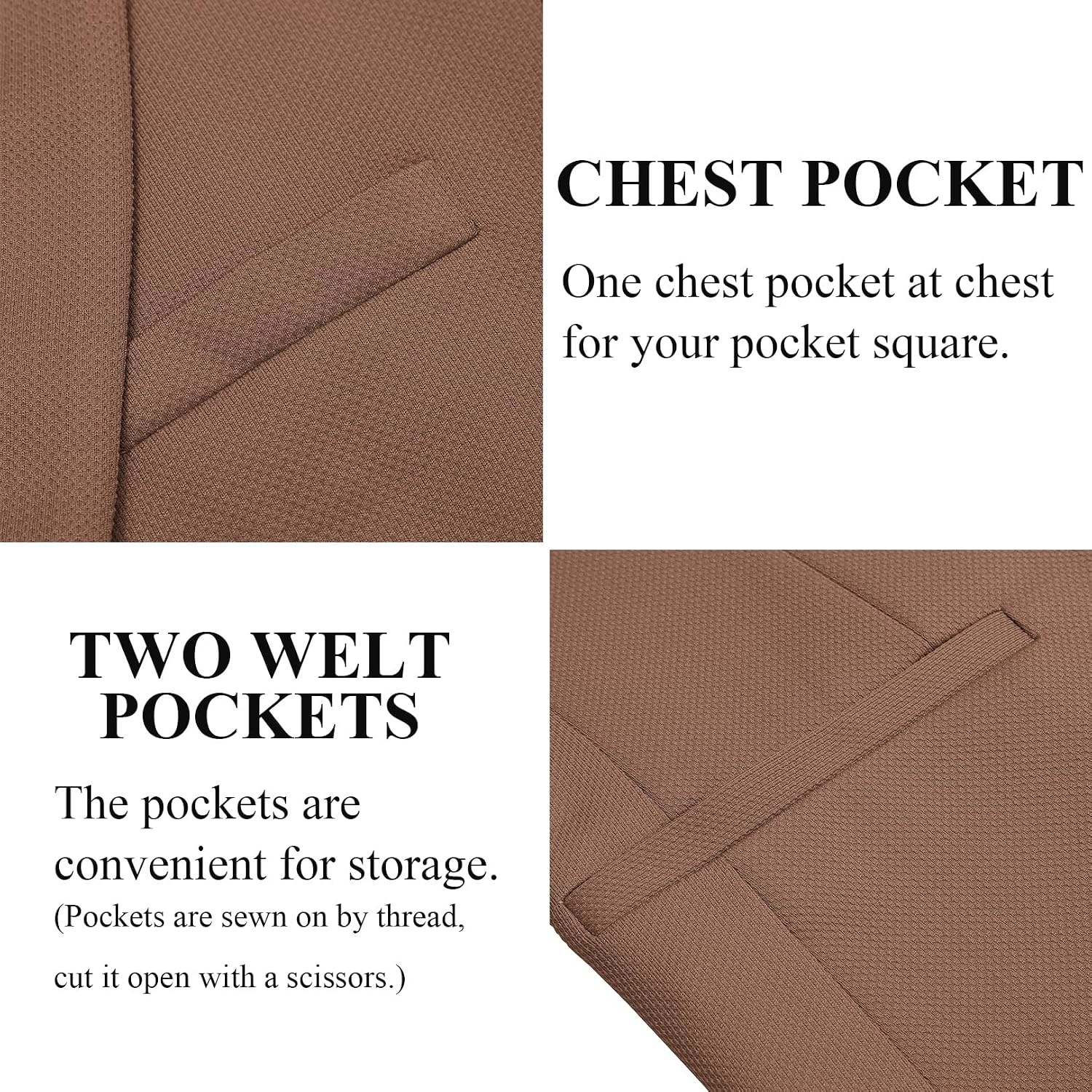 image:imageCOOFANDY Mens Casual Blazer Slim Fit Two Button Knit Sport CoatBrown