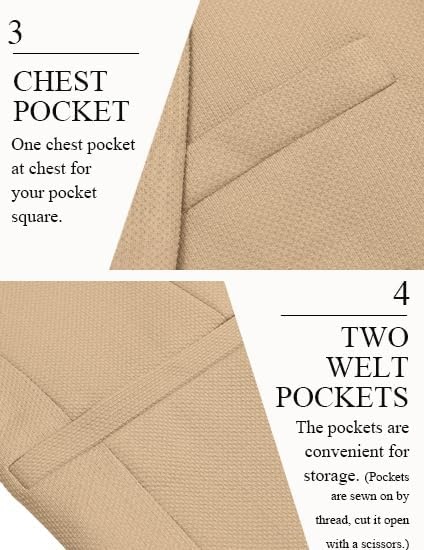 image:imageCOOFANDY Mens Casual Blazer Slim Fit Two Button Knit Sport CoatKhaki