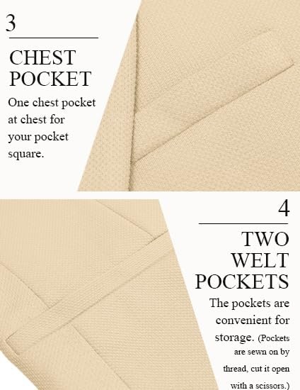 image:imageCOOFANDY Mens Casual Blazer Slim Fit Two Button Knit Sport CoatLight Khaki